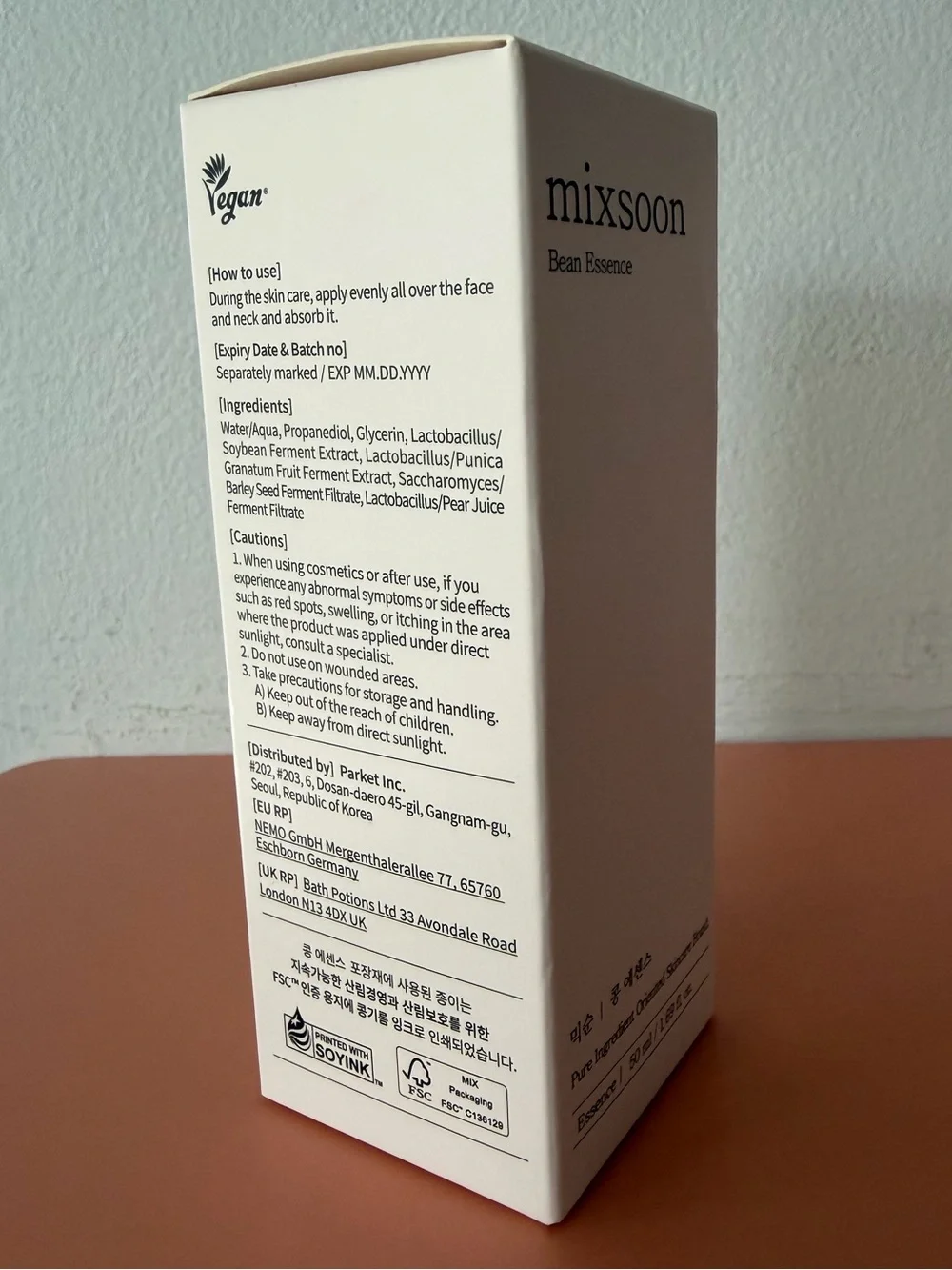 mixsoon Bean Essence - NIB, sealed - full size, 50 ml